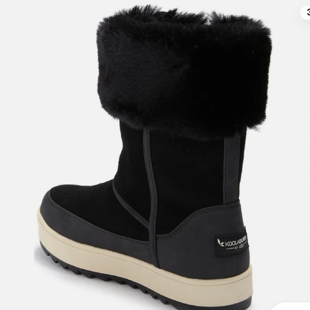Koolaburra by UGG Black Tynlee Waterproof Winter Boots With Faux Fur Cuff Size 7